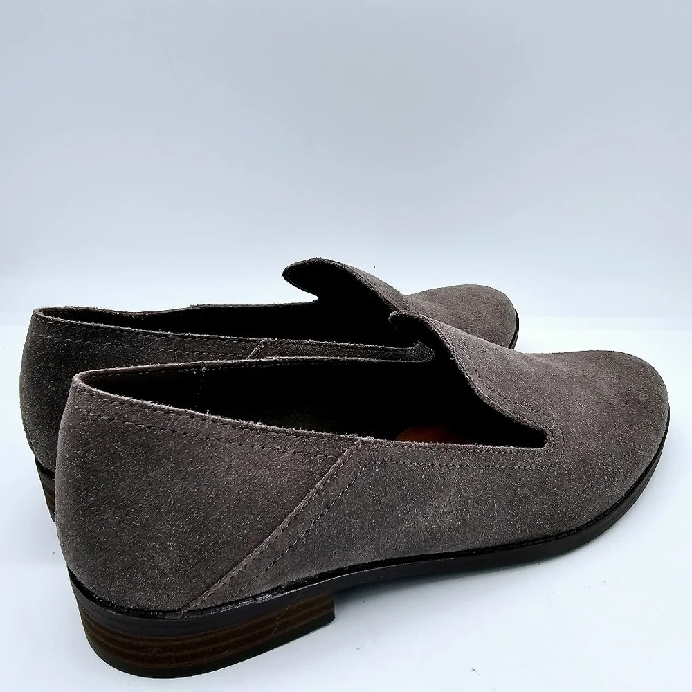Lucky Brand Gray Leather Suede Elafina Loafers